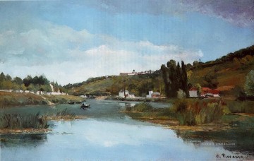  fluss - der marne bei Chennevieres 1864 Camille Pissarro Landschaft Fluss